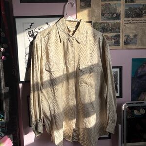 Cream Silk Button Up